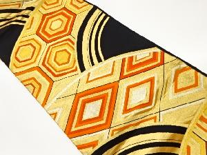 リサイクル 亀甲に菱模様織出し袋帯